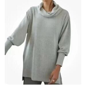 Maeve By Anthropologie Green Cowl Neck High Low Tunic Sweater Large